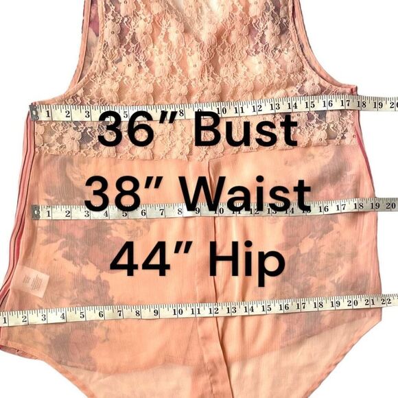 Bongo Vintage Floral Semi-Sheer Top Sz XL - Picture 8 of 12